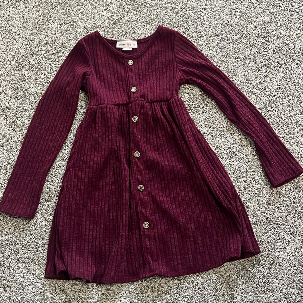 Glitter girl dress burgundy